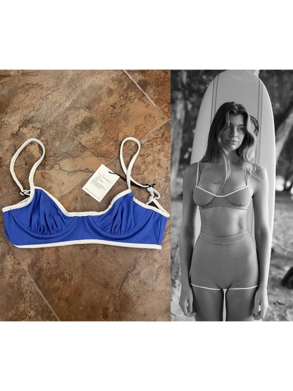 Acacia Swimwear x Free People Sadie Piped Rib Top in Limited Edition Sapphire